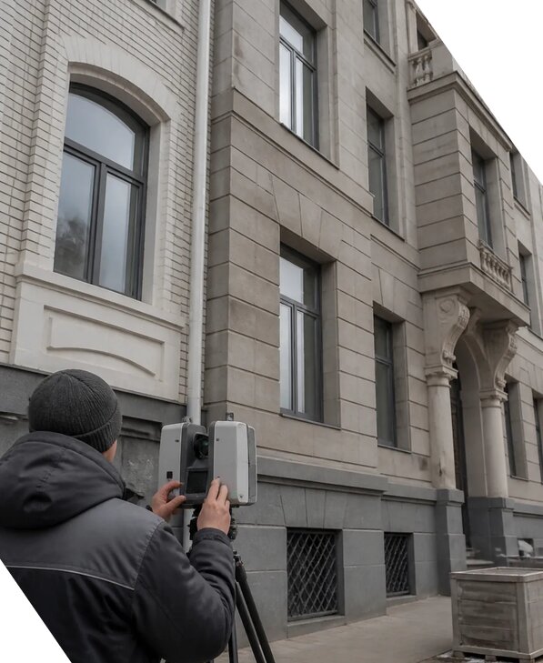 Лазерное сканирование фасадов зданий для обследования в Грозном