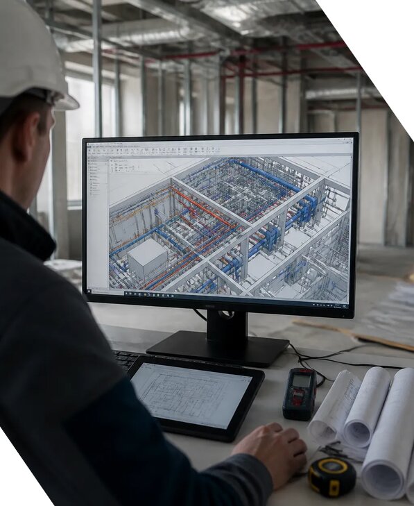 Создание BIM модели инженерных сетей для объектов в Грозном